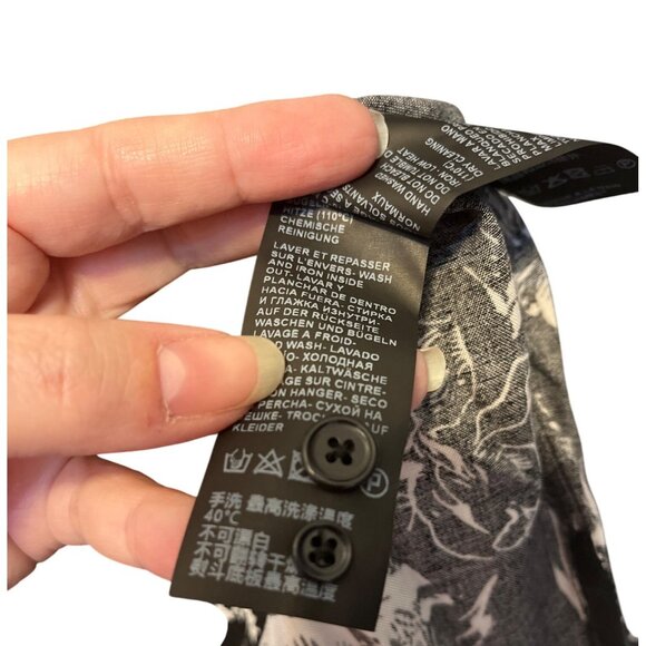 The Kooples Wild Orchid Print Black & White Long Sleeve Men's Size M - Picture 5 of 5